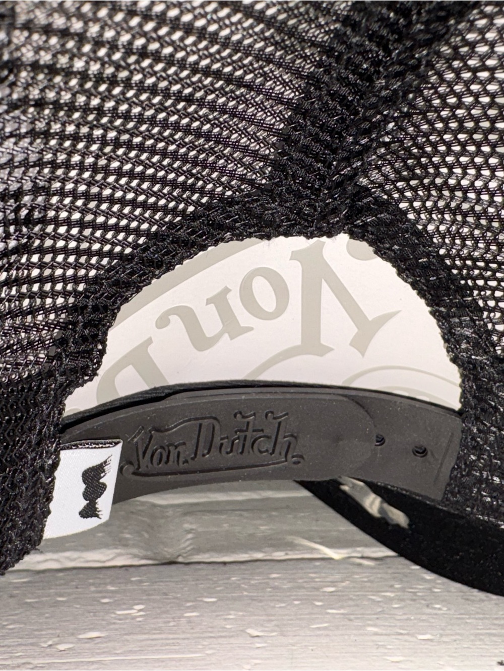 Von Dutch Black and White Trucker Hat with Winged Eye Patch - Picture 6 of 9